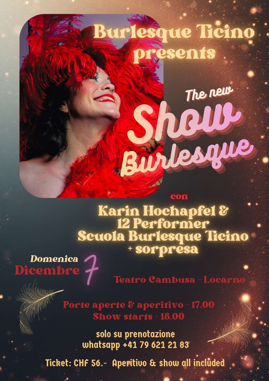 Show Burlesque 7 dicembre Locarno